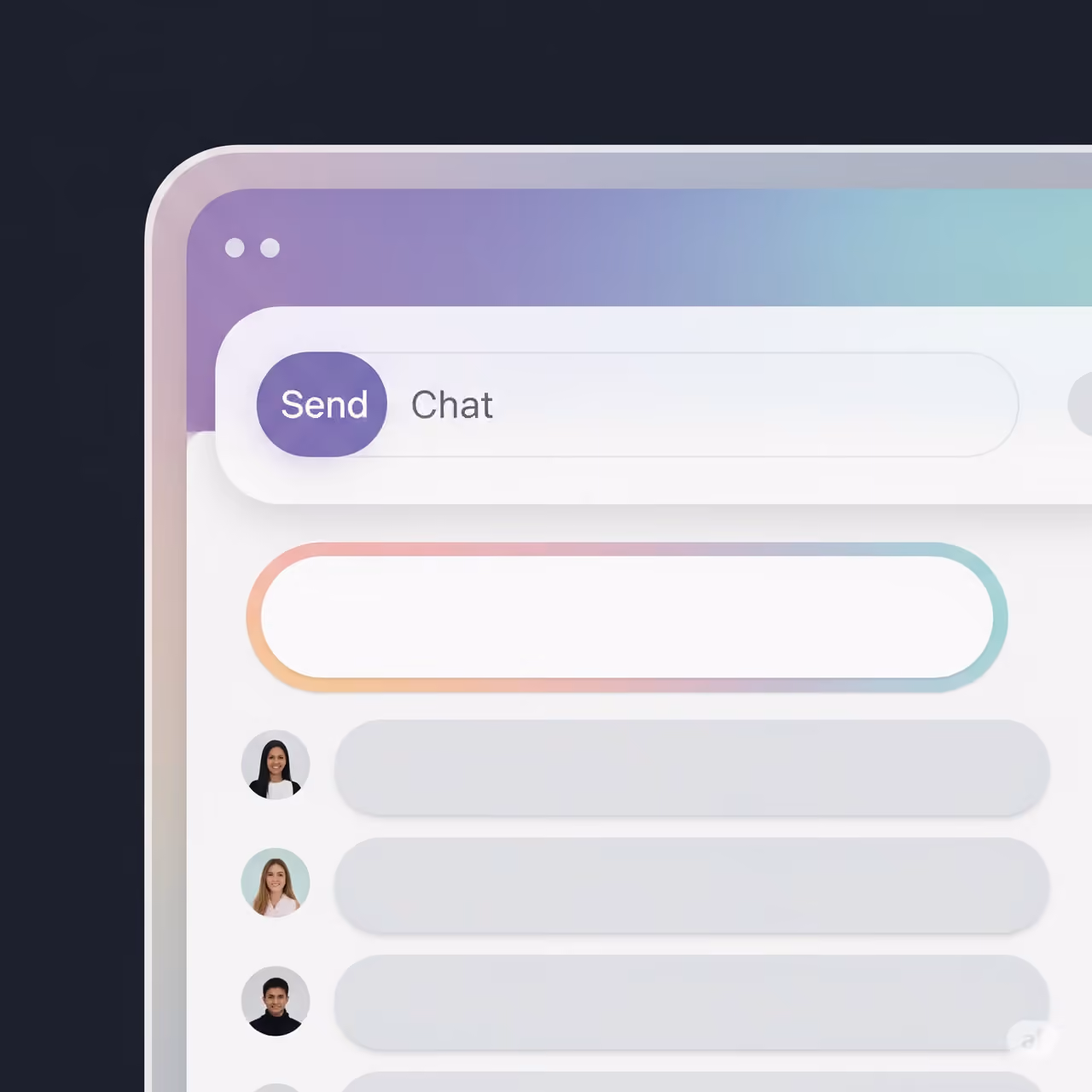 Web chat features interface